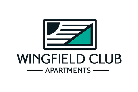 The image is a logo for Wingfield Club Apartments.